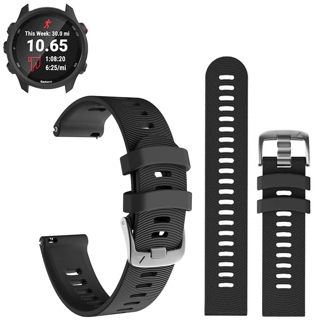 ZORBES Silicone Watch Strap Fashion Black Watch Band for Forerunner 645/245 Universal 20mm Width Watch Straps Adjustable Wristband Watch Bands for Galaxy Watch 5/5 Pro Galaxy Watch 4 Vivoactive 3 ZORBES Silicone Watch Strap Fashion Black Watch Band for Forerunner 645/245 Universal 20mm Width Watch Straps Adjustable Wristband Watch Bands for Galaxy Watch 5/5 Pro Galaxy Watch 4 Vivoactive 3